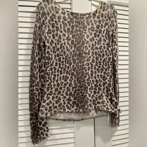 SKULL CASHMERE leopard print sweater size Small, 100%cashmere casual capsule